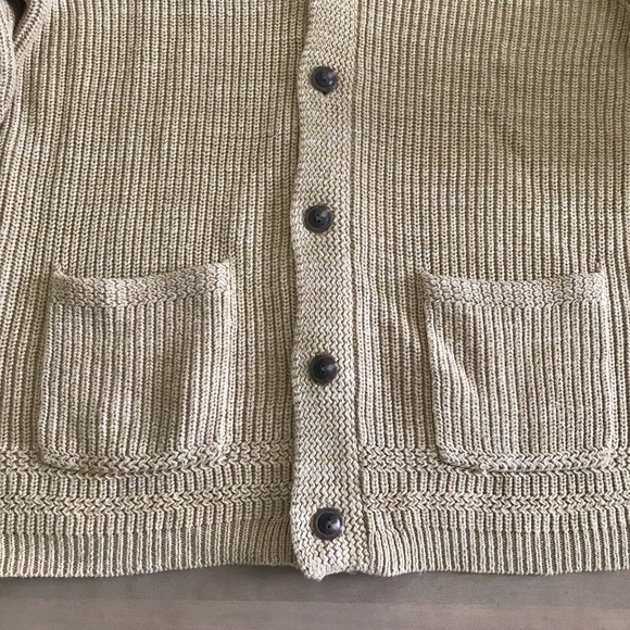 Polo Ralph Lauren Men's Camel Shawl Collar Cardigan Sweater in Large - Picture 3 of 8